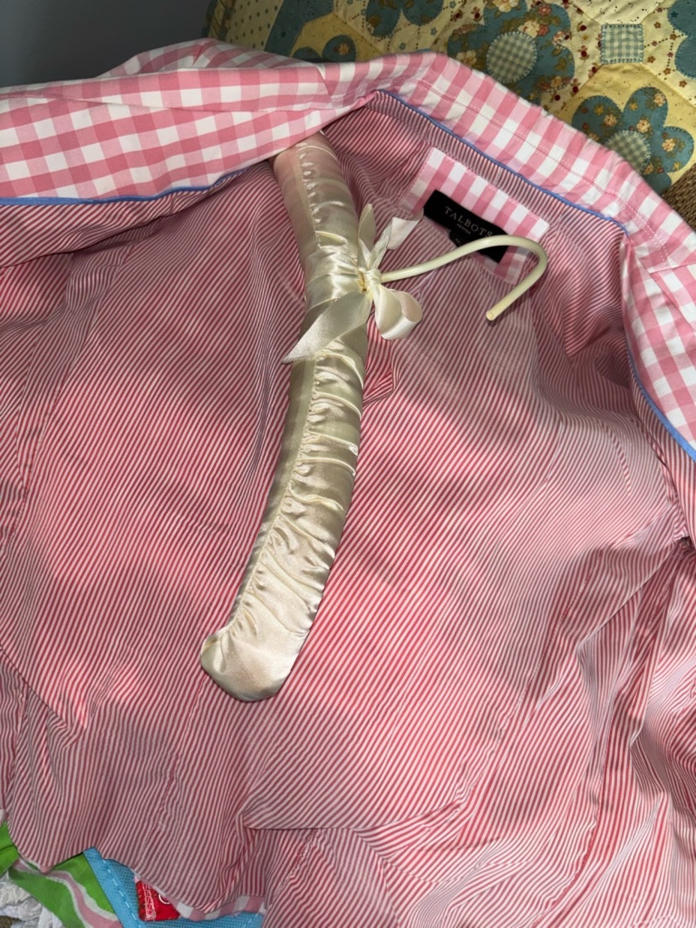 Talbots Pink and White Gingham Blazer Jacket - Picture 6 of 6